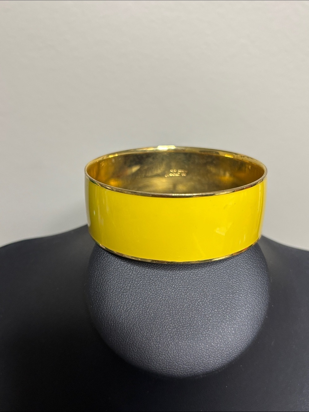 J. Crew Yellow Enamel Gold-Tone Wide Cuff Bracelet